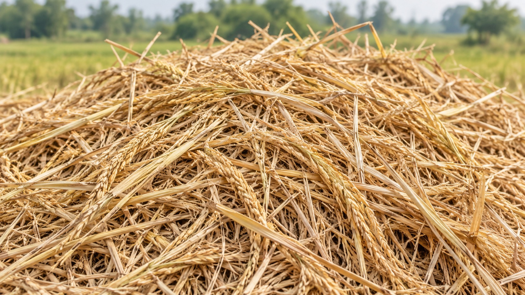 Illustration of paddy straw